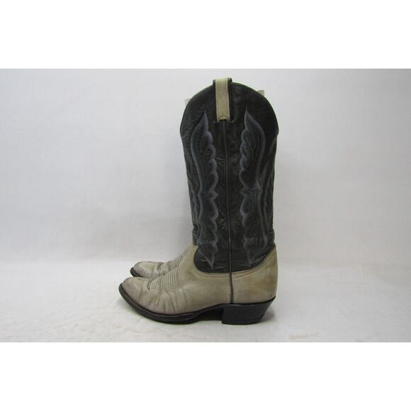 Gold Label TONY LAMA Mens Size 8 D Gray Blue Leather Cowboy Western Boots main image 4
